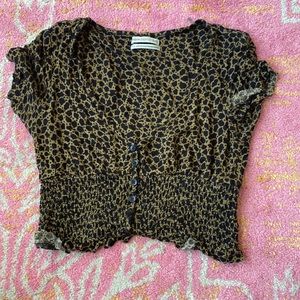 Urban Outfitters Leopard Crop Top